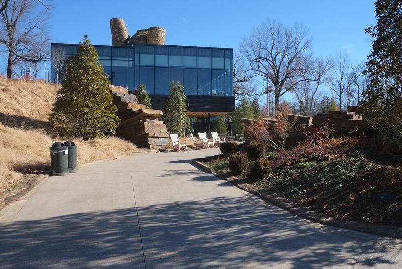 Williams Lodge at the Gathering Place riverside park in Tulsa, OK